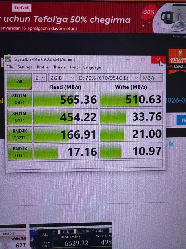 1 TB SSD kelishamiza — фото 2