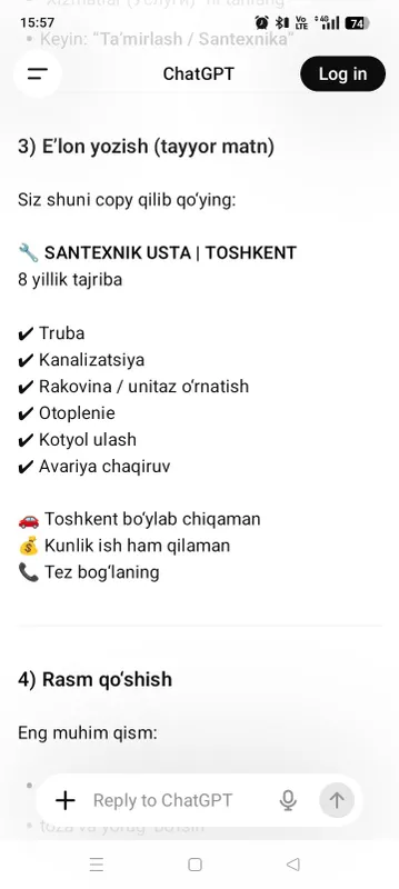santexnika ishini qilamiz