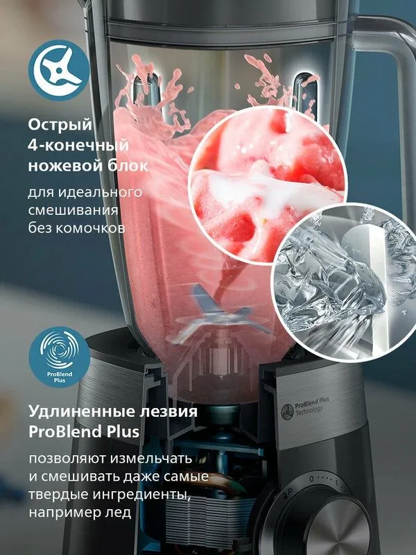 Стационарный блендер Philips 5000 Series HR3020/20 серый 1000 Вт 2л. — фото 2