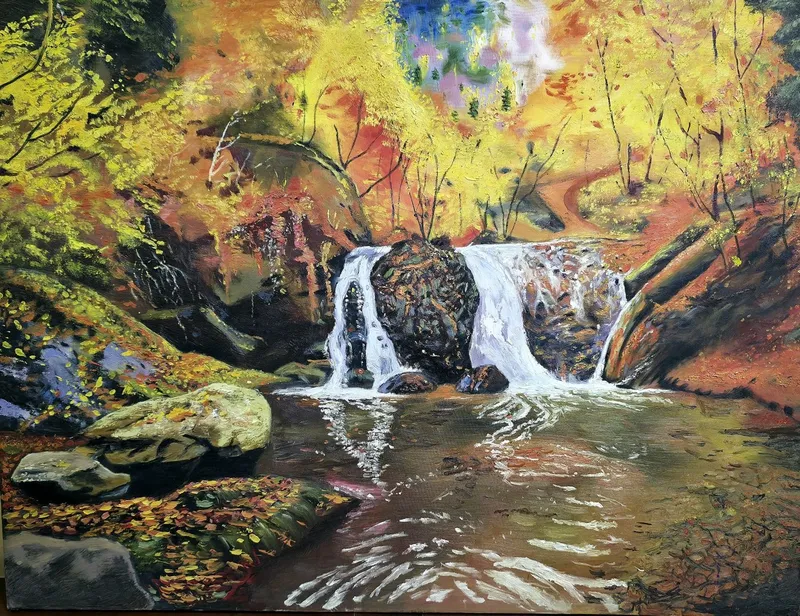 Картина маслом 'Осень' 60×80см. Холст/масло, 30×40 см. Без подписи. (Р 2