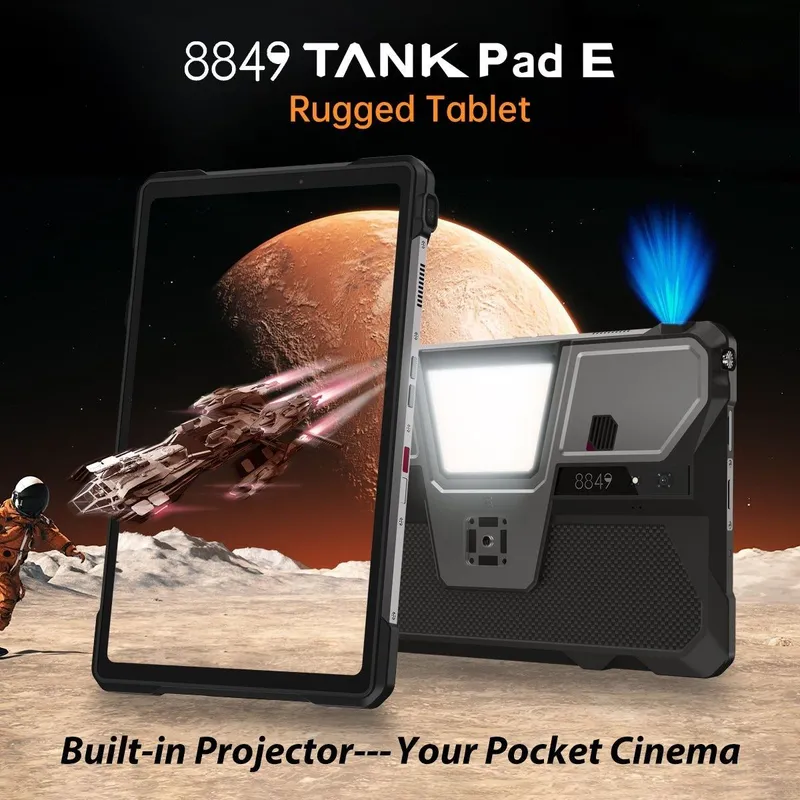 Планшет 8849 tank pad e новый с встроенным проектором и чехлом+ uzimei — фото 1