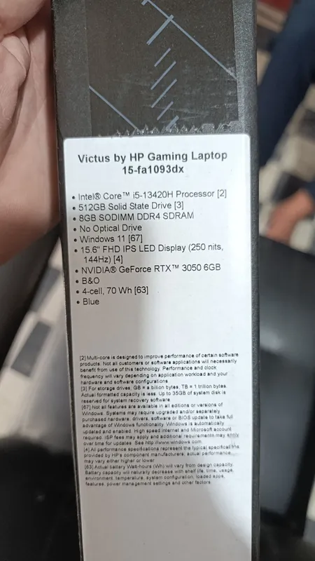 Noutbuk Victus Gaming I5 13400 RTX 3050 6GB — фото 3