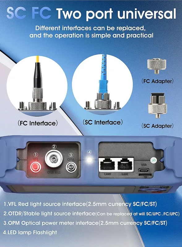 COMPTYCO AUA800U/AUA800A Mini OTDR – Optik Tolali Tarmoq Testeri — фото 4