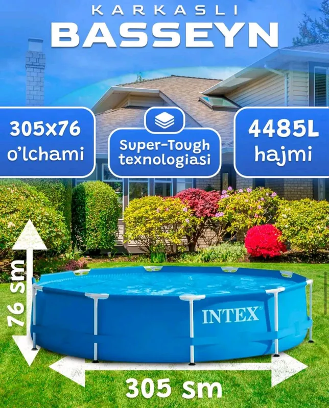 Intex basseyn 305x76 Каркасный бассейн в Ташкенте — фото 5