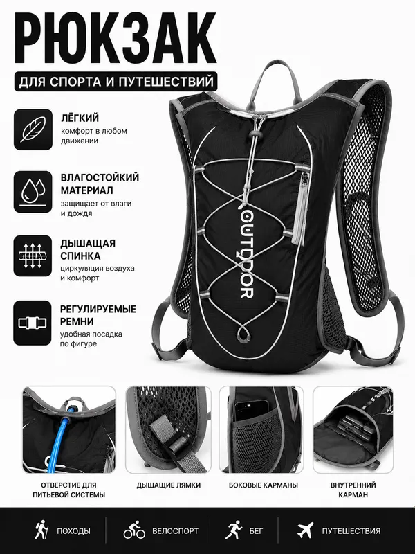 Hiking va sayohat uchun ultrayengil ryukzak 1 Hiking va sayohat uchun ultrayengil ryukzak 1