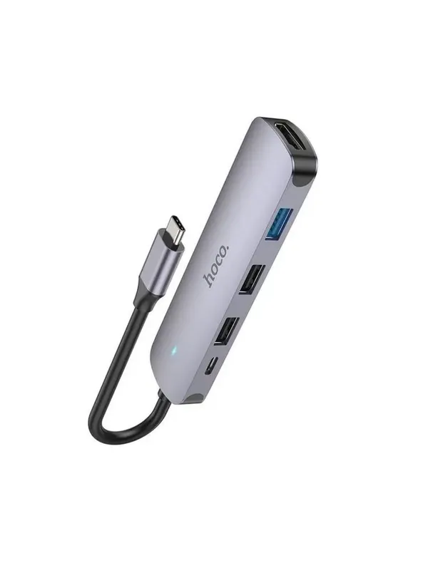 USB Type-C Хаб HOCO HB27 5 в 1, HDMI, USB 3.0, 2×USB 2.0, PD 100W — фото 2