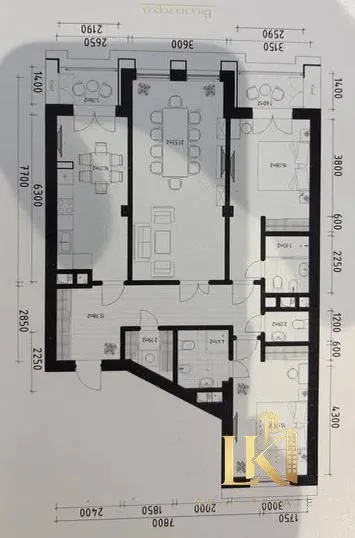 Продаётся 3-комнатная квартира 116 м² в ЖК WISTON (Юнусабадский район) — фото 1