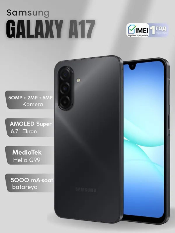 Yangi Samsung A17 6/128GB! 1 yil rasmiy kafolat! Dostavka! 2 Yangi Samsung A17 6/128GB! 1 yil rasmiy kafolat! Dostavka! 2