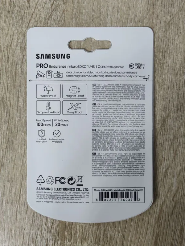 Карта памят флешка Micro Sd Samsung PRO Endurance 64 gb 26,280 часов 6