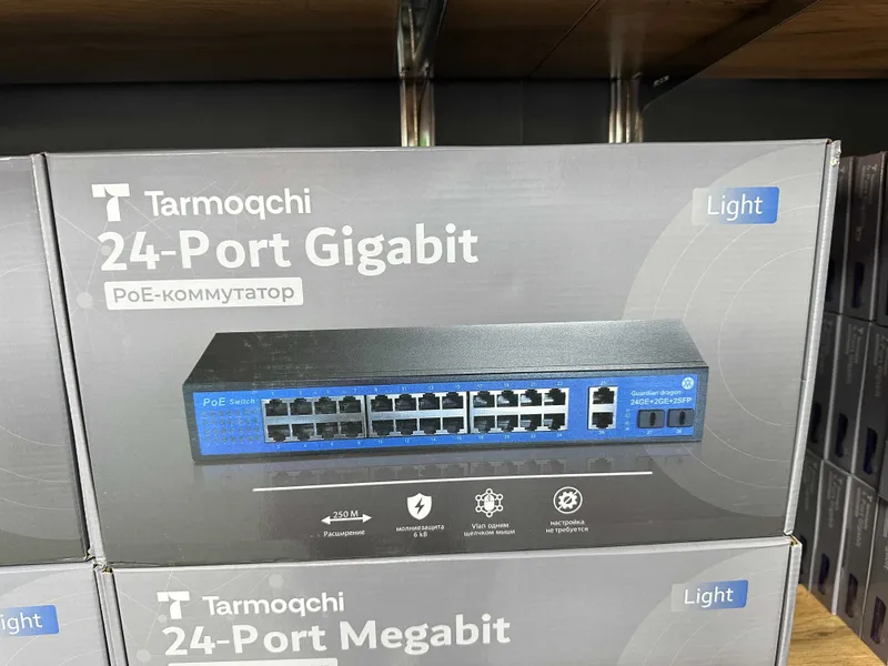 Коммутатор Tarmoqchi PoE SWITCH подключение камер kamera video свитч — фото 7