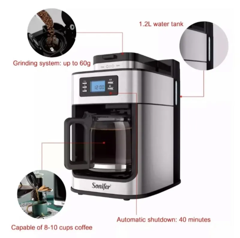 Кофеварка для чашек с измельчителем Sonifer sf-3541 3 Кофеварка для чашек с измельчителем Sonifer sf-3541 3