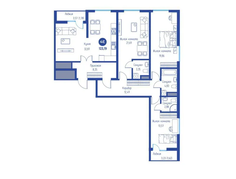 4-комнатная квартира, 123 м², Мирзо-Улугбек 7