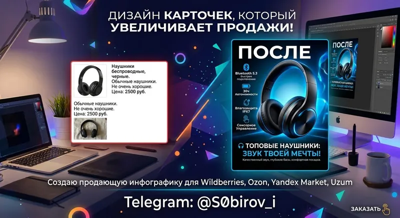 Сделаю карточки на маркетплейсы