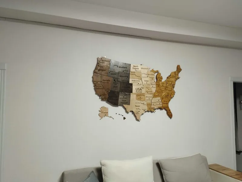 3d karta, USA map, 3Д карта США, 3D Yog‘och AQSH Xaritasi — фото 3