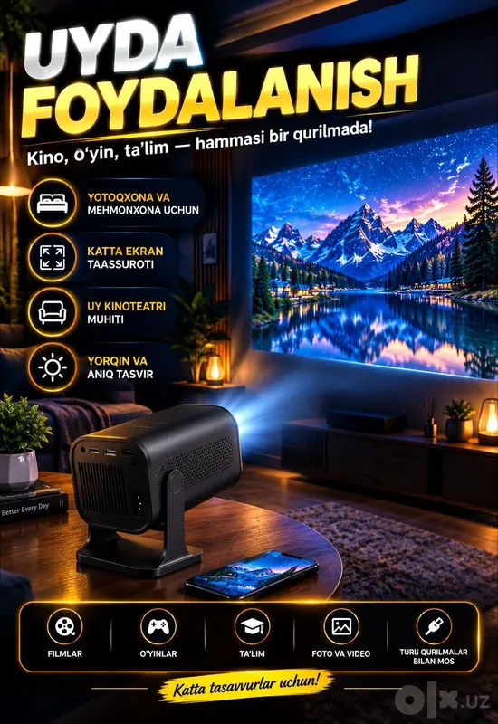 Новый неиспользованный 4K-проектор 2 Новый неиспользованный 4K-проектор 2