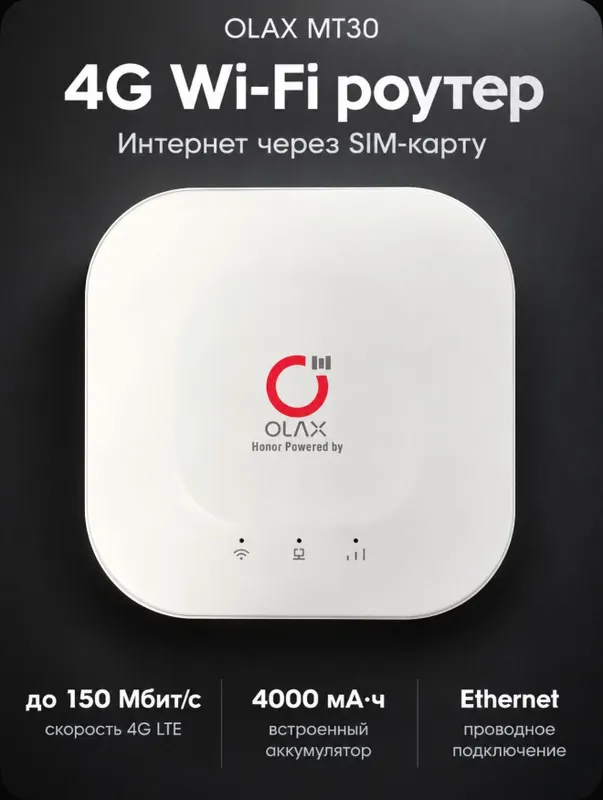 Роутер Wi-Fi беспроводной 4G с АКБ 4000 мАч 5