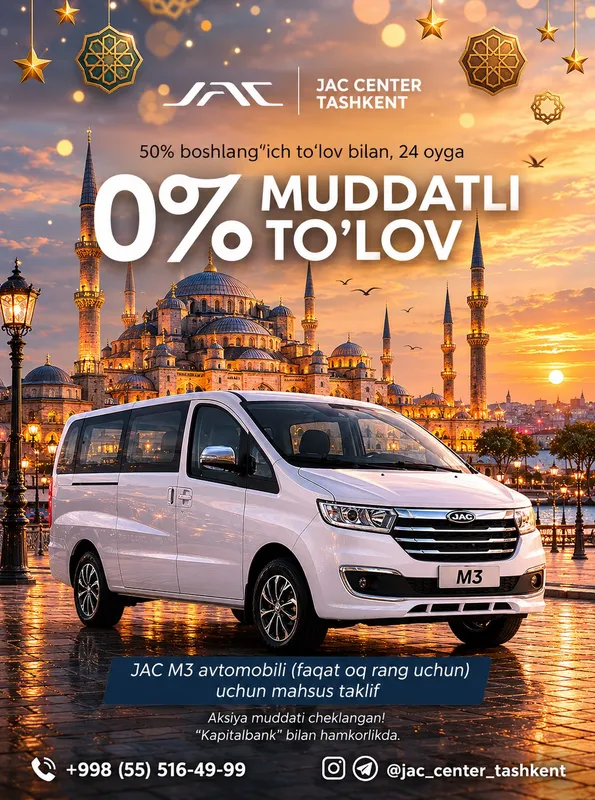 JAC M3 PLUS NASIYA SAVDO NAXT KREDITGA !!!