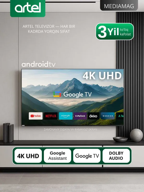 Телевизор Artel PUCH010 ,55″,4K UHD Android Tv