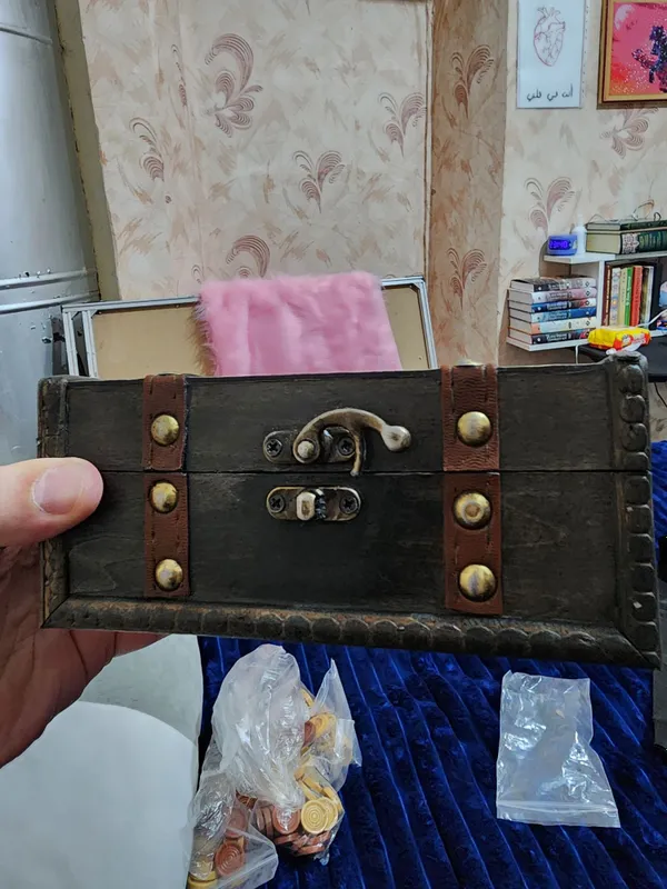 Винтажная деревянная шкатулка с замком, антикварная шкатулка для украш — фото 3