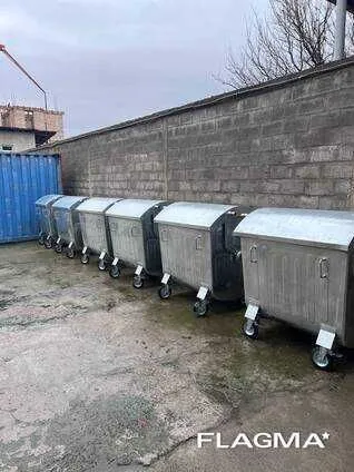 Мусорный контейнер 1100 л оцинкованный 3