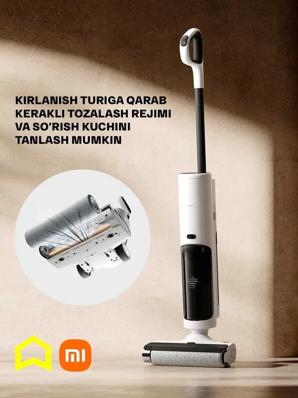 Simsiz vertikal pol uchun changyutgich Xiaomi truclean W20 wet dry — фото 1