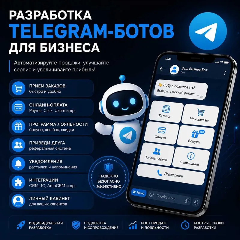 Разработка Telegram-ботов "под ключ" для бизнеса