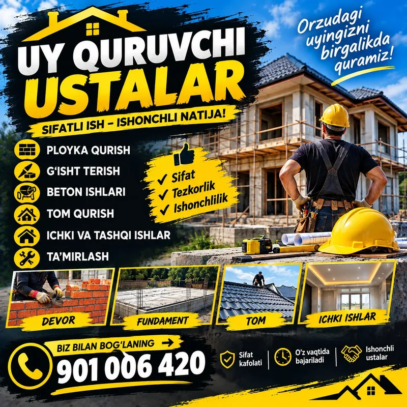 ustalar xizmati quyish ustalar xizmati quyish