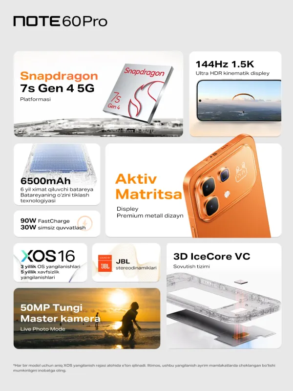 Смартфон Infinix Note 60 Pro 256 ГБ, Mist titanium 3