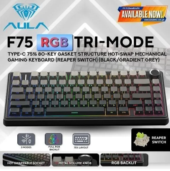 Aula f75 rgb white Беспроводная Механическая Клавиатура