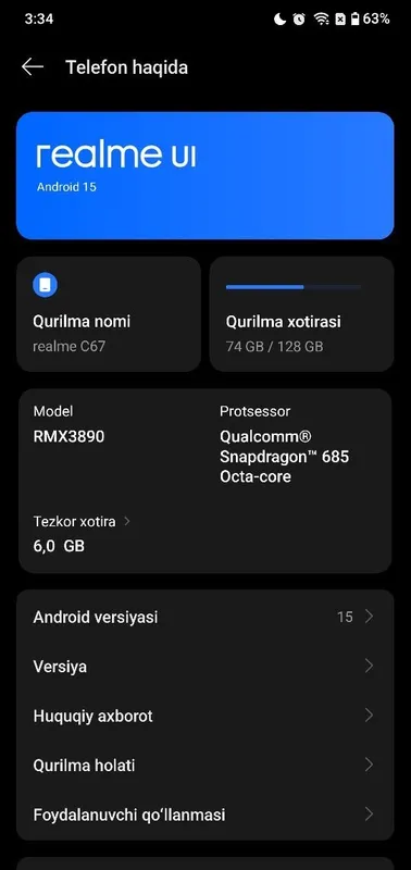 Realme C67 без IMEI, всё родное, батарея держит 1,5–2 дня 1 Realme C67 без IMEI, всё родное, батарея держит 1,5–2 дня 1