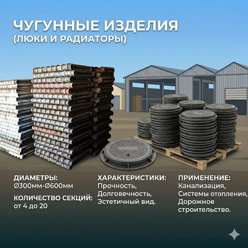 Чугун колодец, cho'yan lyuklar, radiatorlar, радиаторы, батарея