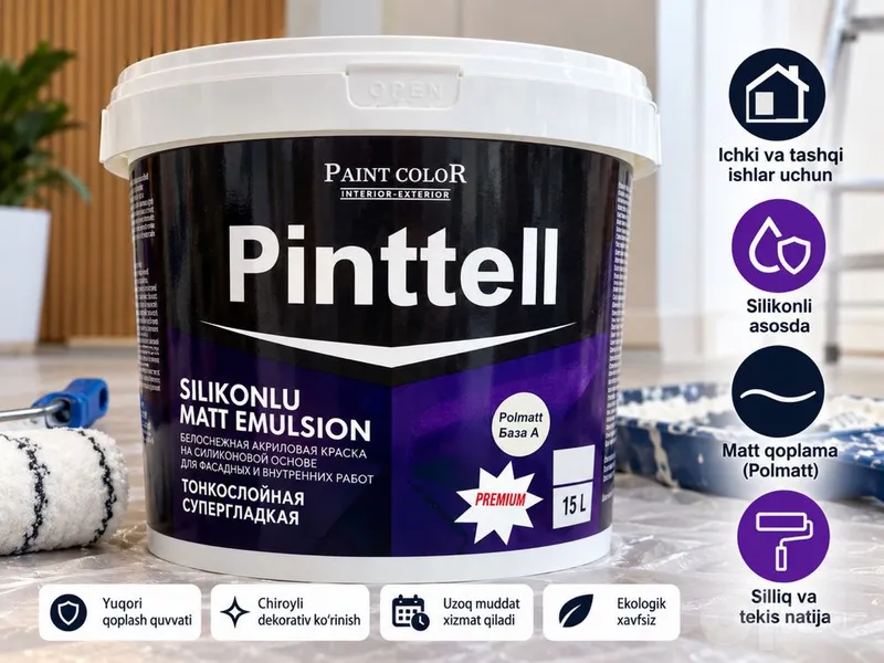 Pintell siliconlu yarim mat emulsiya 15L 1 Pintell siliconlu yarim mat emulsiya 15L 1