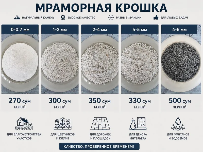 МРАМОРНАЯ КРОШКА Высокое качество • Разные фракции