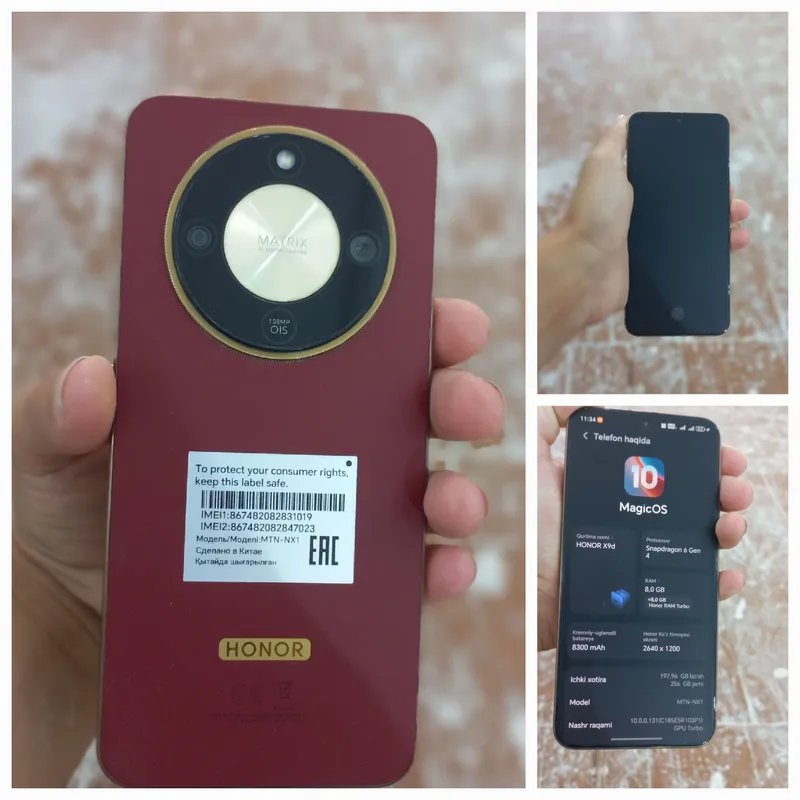 Honor X9d xolati ideal yangi ochilgan narx 4 mln