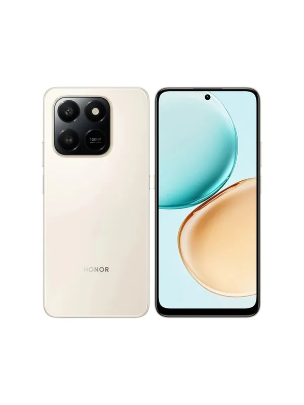 Смартфон HONOR X7d 8/256GB, 2 SIM, NFC, камера 108 Мп, 6500 мАч, золотистый (Desert Gold)
