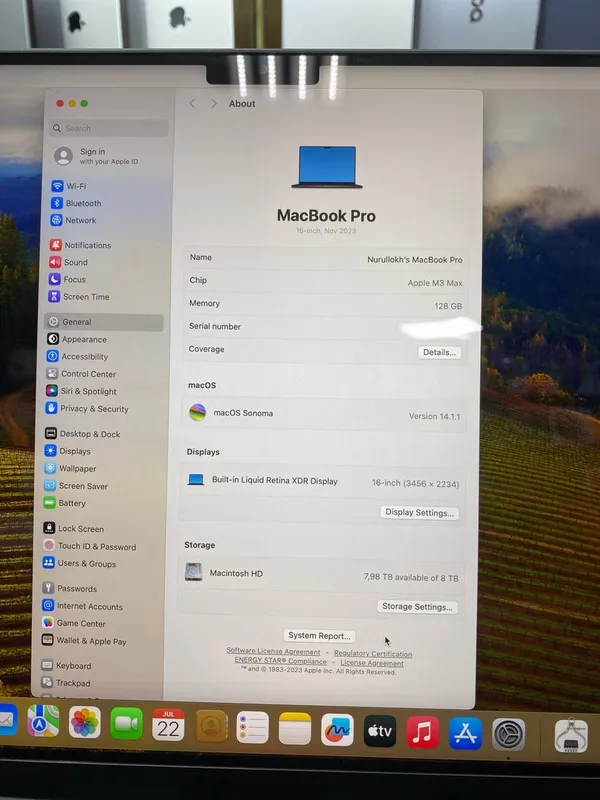 Macbook Pro 16 M3Max/128GB/8TB/SpaceBlack(OpenBox) 2