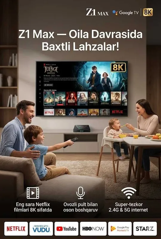 Z1 MAX 8K Ultra HD — Smart TV Box | Yangi va Kuchli! Мощная приставка! — фото 2
