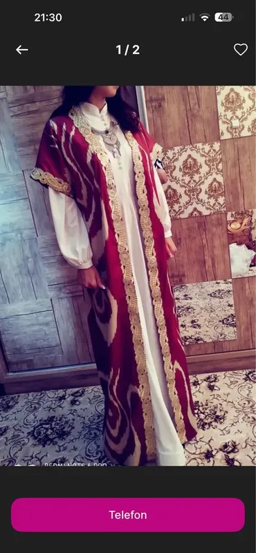 Milliy uslubdagi nafis libos sotiladi. Basanoshkali tufli tekinga 2