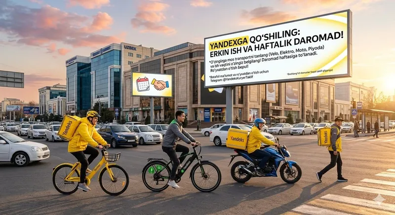 Yandex Taomlar yetkazish Toshkent boʻylab ish
