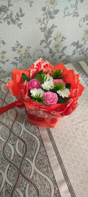 Sovundan yasalgan shirin iforli buket 1 Sovundan yasalgan shirin iforli buket 1