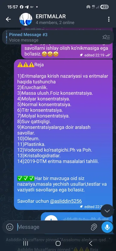 Kimyo.Eritma