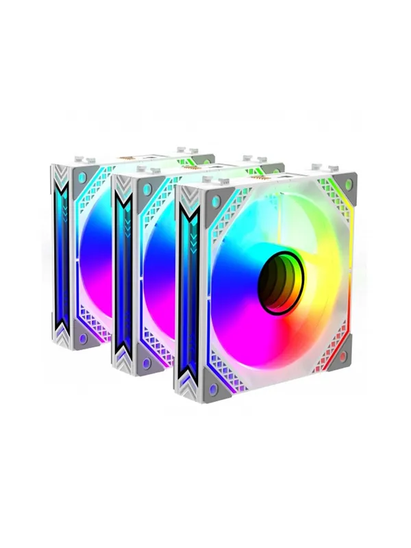 Вентиляторы 2E Gaming Air Cool Magic Mirror, ARGB, 120mm, 3шт, белая зеркальная рамка