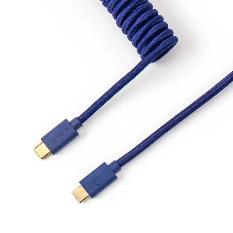 }Aviator Cabel Type-A/Type-C Keychron Coiled Cable Blue }Aviator Cabel Type-A/Type-C Keychron Coiled Cable Blue