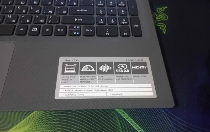 ноутбук Acer Aspire E15 E5-573G-33BZ б/у — фото 4