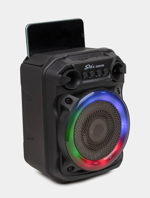 Музыкальная колонка. Микрофон пульт RGB подсветка — фото 3