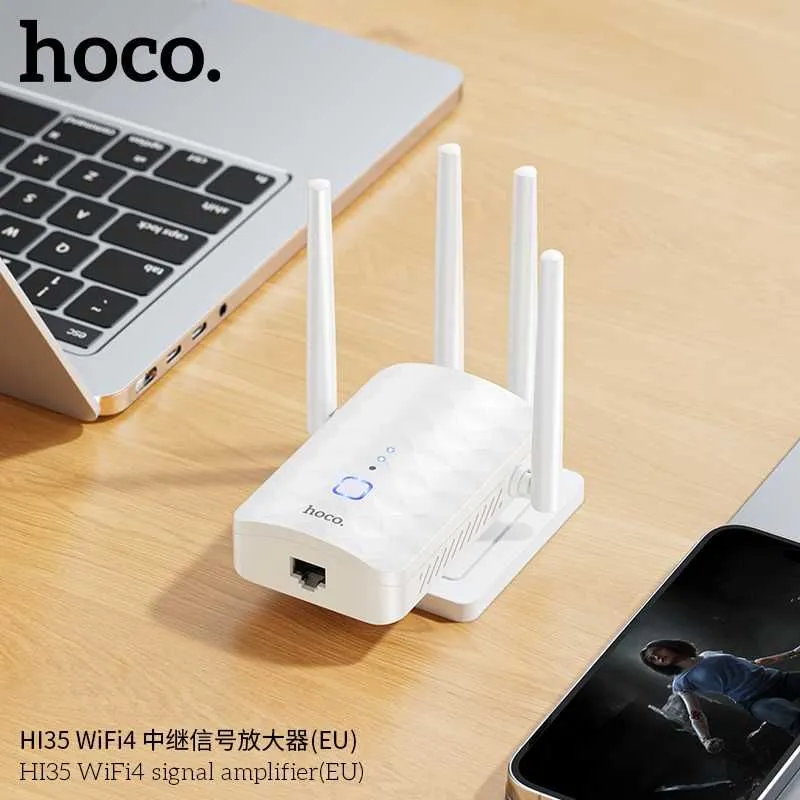 Hoco HI35 Wi-Fi4 300Mbps Репитер Усилитель Сигнала Repeater — фото 1