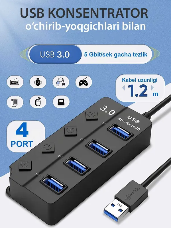 USB HUB 3.0 на 4 порта 1