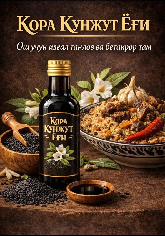Қора кунжут ёғи.