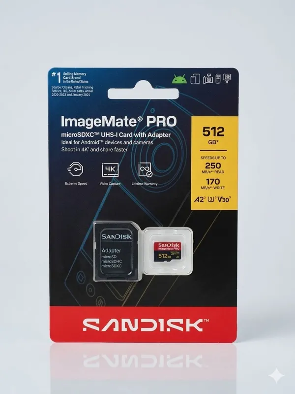 SanDisk Extreme Micro sd Imagemate PRO 4K, U3, V30, A2 250 - 170 MB/s — фото 1