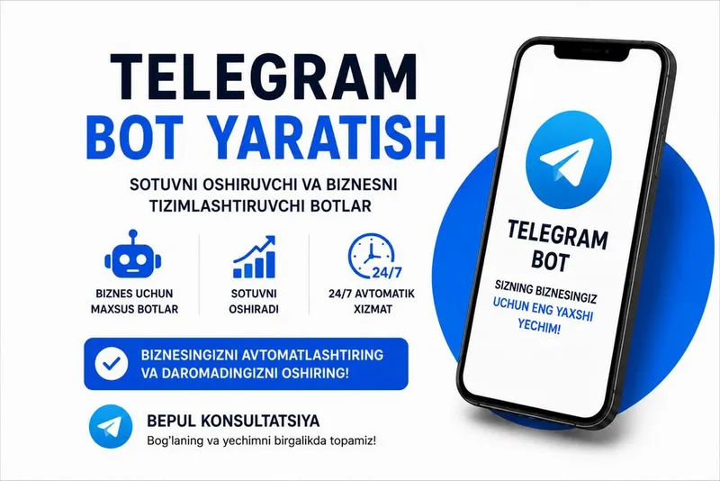 Telegram bot yaratish xizmati | Разработка Телеграм ботов 1